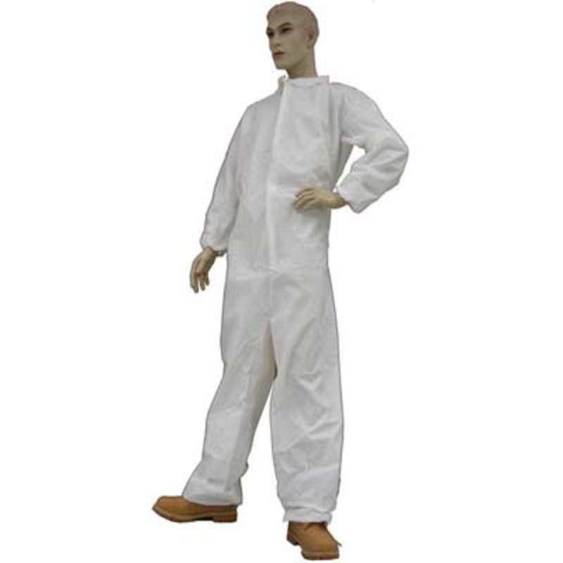 Cleanroom Disposable Coveralls with Elastic Wrists, Ankles & Back, X-Large, 25 per Case